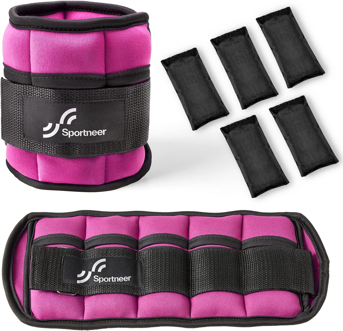 Adjustable Ankle/Wrist Weights for Men Women Kids, Weighted Leg & Cuff Strength Training for Yoga Walking Running Aerobics Gym Fitness Physical Therapy