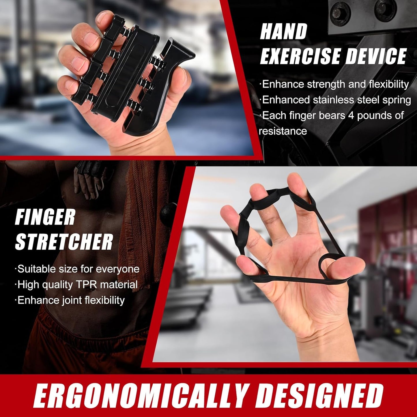 Hand Grip Strengthener,Grip Strength Trainer,22-132 Lbs Adjustable Resistance Forearm Exerciser Workout for Rehabilitation Athletes Climbers Musicians